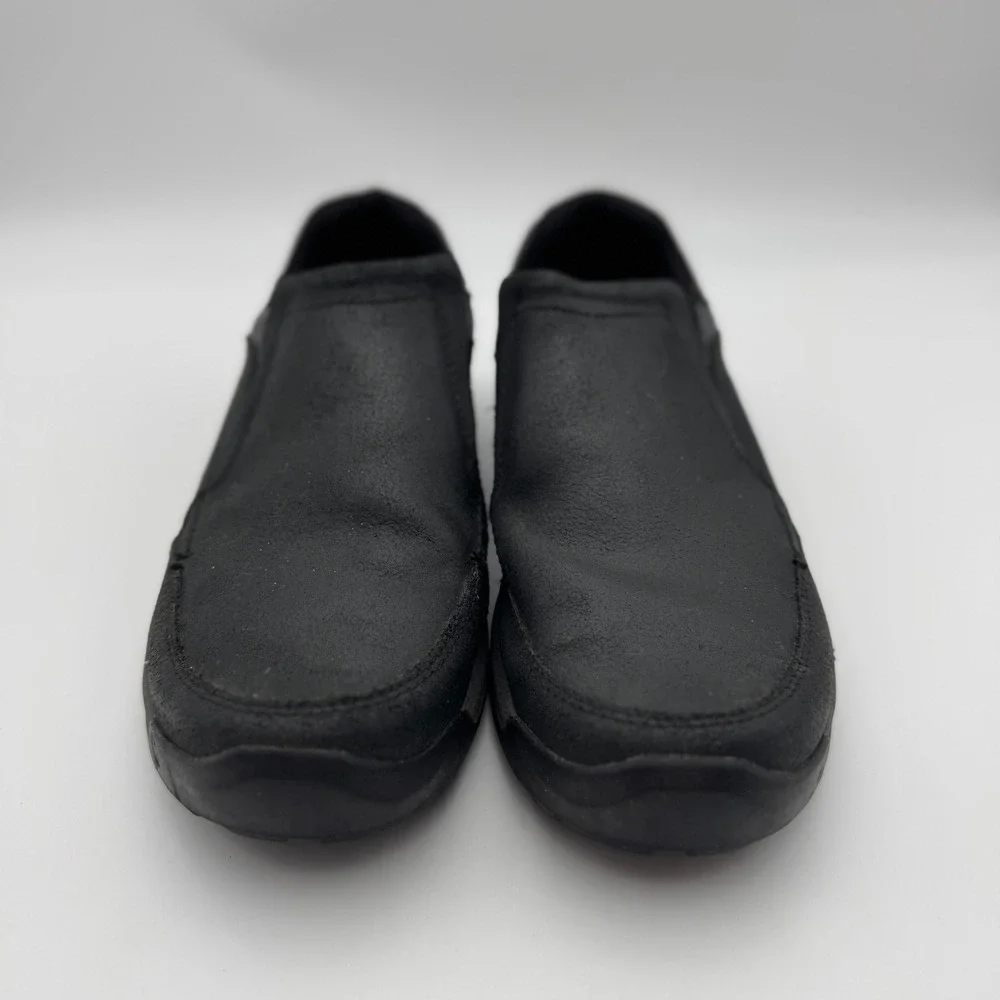 Merrell Mens Anvik Pace Moc Black Leather Slip On Hiking Shoes J95159 Size 10.5